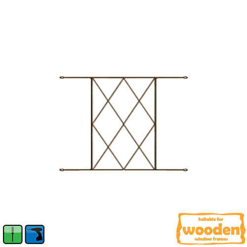 Xpanda Diamond Burglar Bars - 530mm x 450mm Bronze