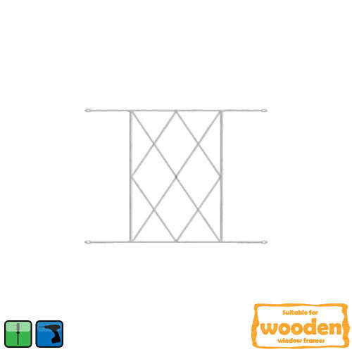 Xpanda Diamond Burglar Bars - 530mm x 450mm White
