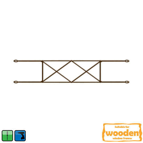 Xpanda Diamond Burglar Bar 160x530mm - Matt Bronze