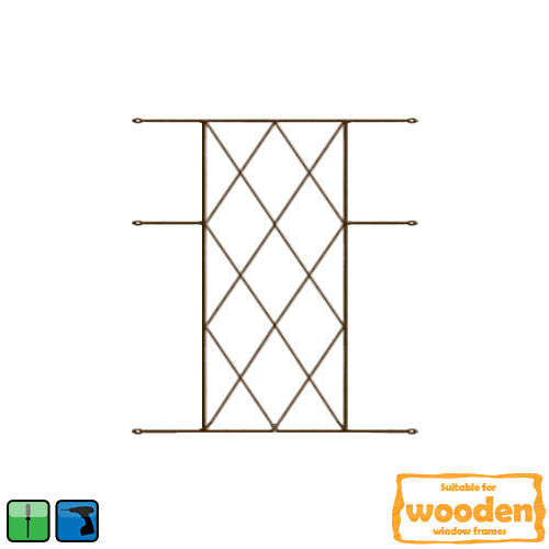 Xpanda Diamond Burglar Bars - 530mm x 700mm Bronze