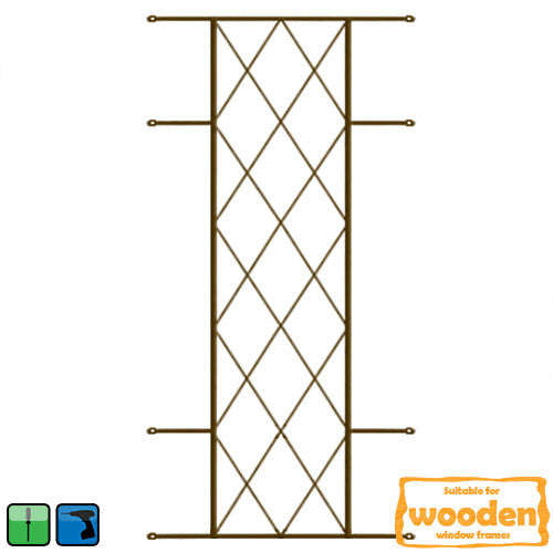 Xpanda Diamond Burglar Bars - 530mm x 1270mm Bronze