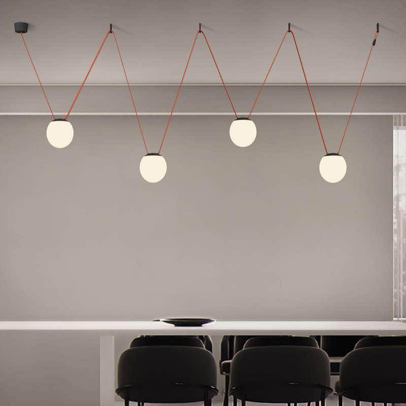K. Light Aluminium & Plastic Sphere LED Pendant 3000K