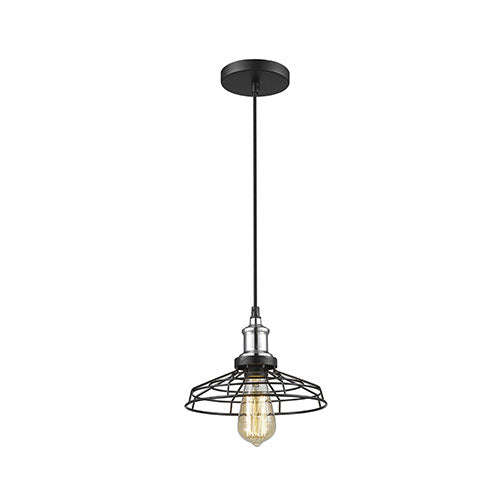 Grid- Iron Black Chrome Pendant