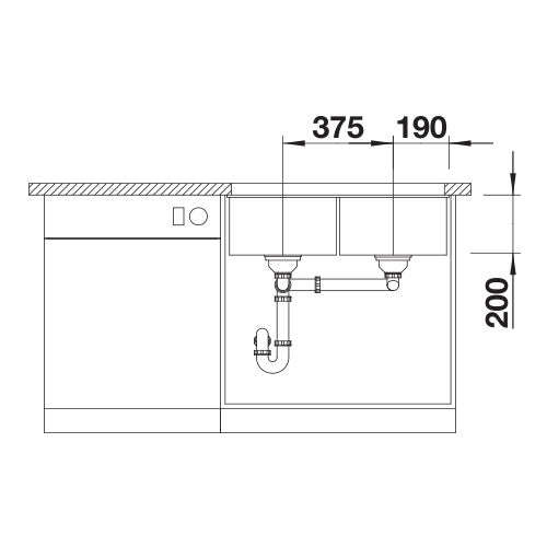 BLANCO SubLine 350/350-U Silgranit Double Bowl Undermount Sink - Alu Metallic