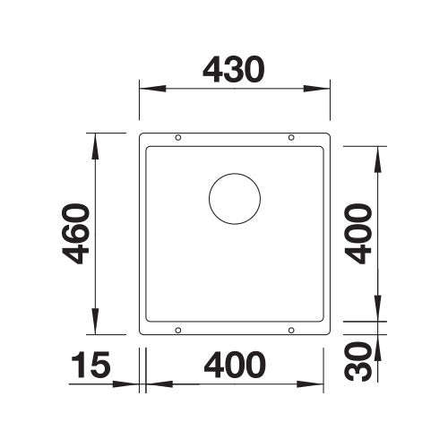 BLANCO SubLine 400-U Silgranit Single Bowl Undermount Sink - Black