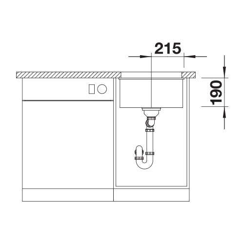 BLANCO SubLine 400-U Silgranit Single Bowl Undermount Sink - Black