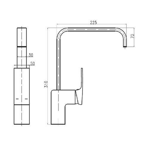 Cobra Dema Sink Mixer, Matt Black Handle