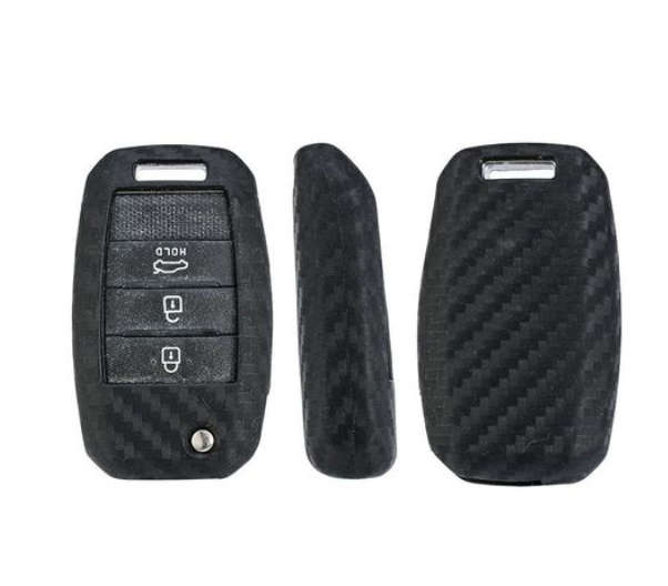 Carbon Design Silicone Key Cover Fob Case Compatible with KIA Key