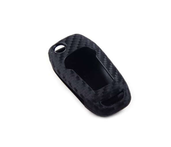 Carbon Fibre Design Silicone Key Cover Fob Case Compatible with Ford