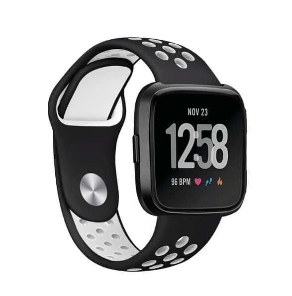 Silicone Watch Strap For Fitbit Versa- Grey and Black