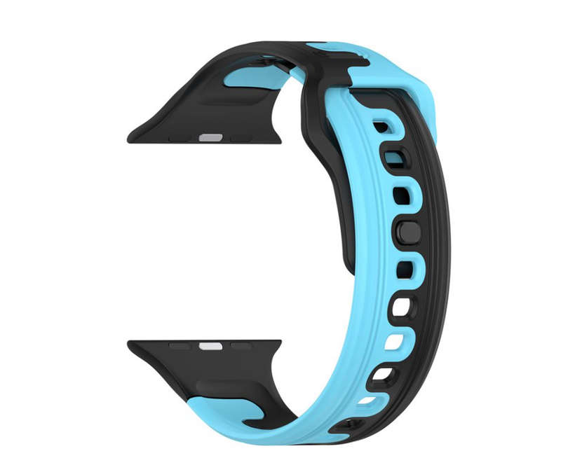 Silicone Band:Versatile style for Apple Watch Series 1-8 & SE 42/44/45/49mm - Blue and Black