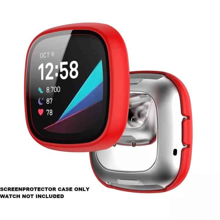 Protective Case & Screen Protector - Fitbit Versa 3 / Sense - Red
