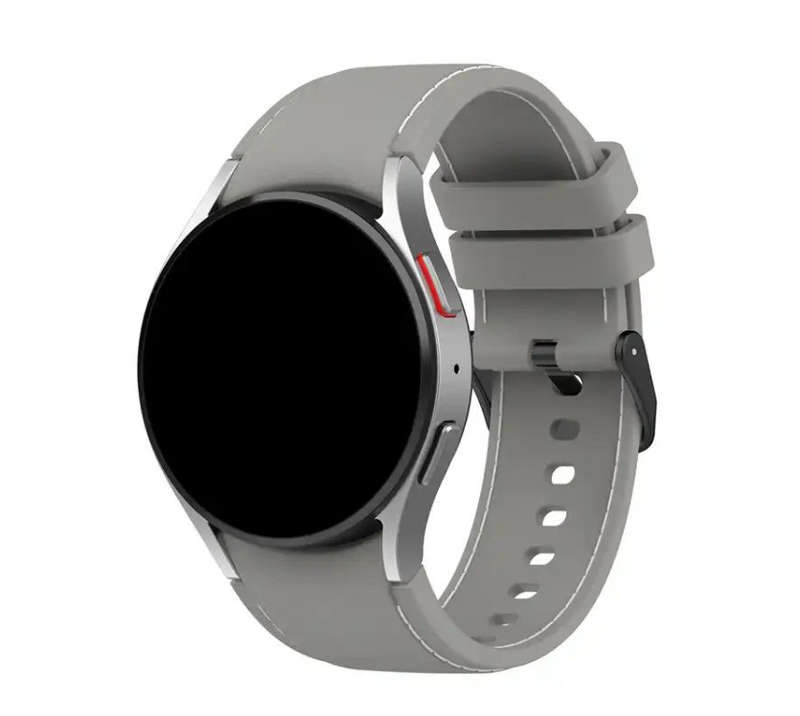 Silicone Sport Watch Strap: Samsung Watch 4/5/6 40mm 44mm 42MM 46MM - Grey+White