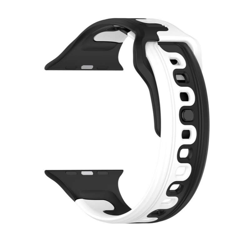 Silicone Band: Versatile style for Apple Watch Series 1-8 & SE 38/40/41mm - Black and White