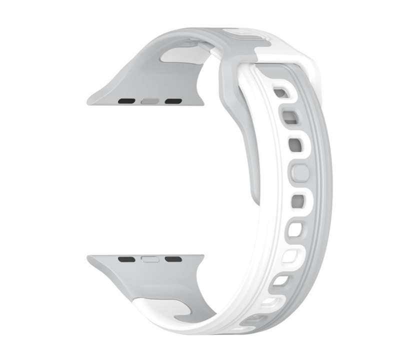 Silicone Band:Versatile style for Apple Watch Series 1-8 & SE 42/44/45/49mm - Grey and White