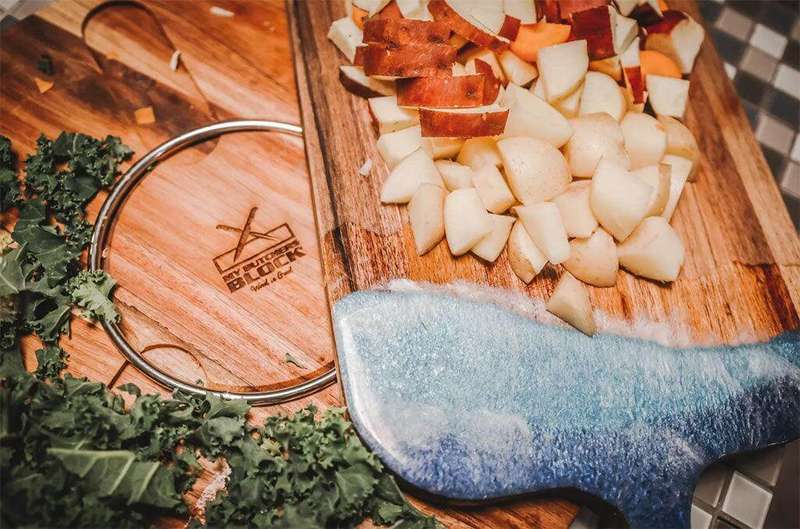 Cheese Board Medium Resin Blue