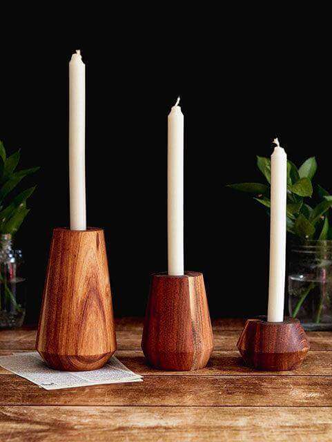 Candlestick: Vega - Medium - Blackwood