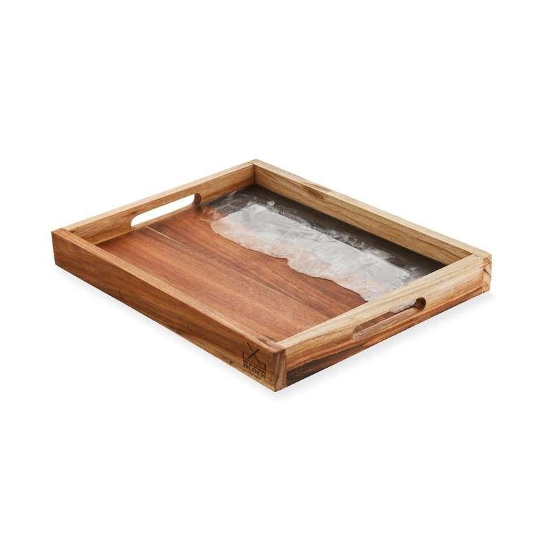 Serving Tray With Black Resin Small
