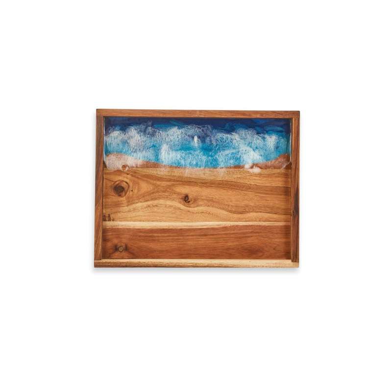 Small Serving Tray With Blue Resin