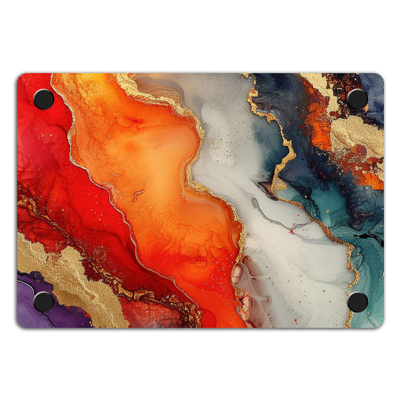 Apple MacBook Decal Skin Sticker: Vivid Marble Burst Gold