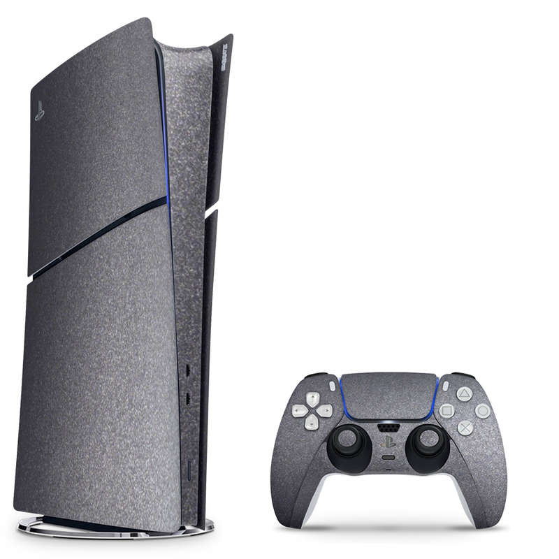 SkinNit Decal Sticker Skin For PS5 Slim Digital : Dark Grey
