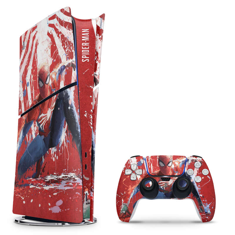 SkinNit Decal Sticker Skin For PS5 Slim Digital : Spider-Man