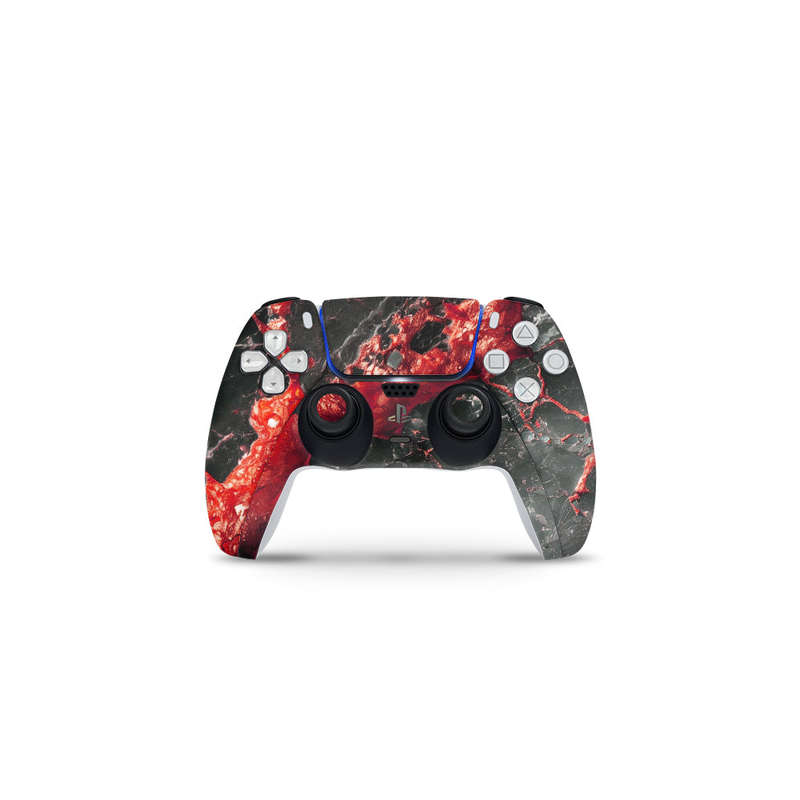Decal Skin Sticker Compatible with PS5 Slim Digital (No Disk): Carbon Stone Red