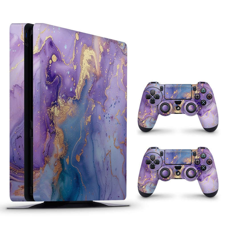 Decal Skin Sticker for PS4 Slim: Abstract Purple Marble
