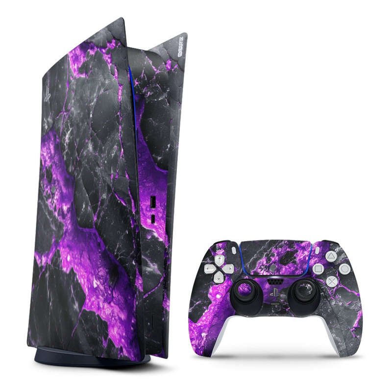 Decal Sticker Skin For PS5 Digital: Carbon Stone Purple