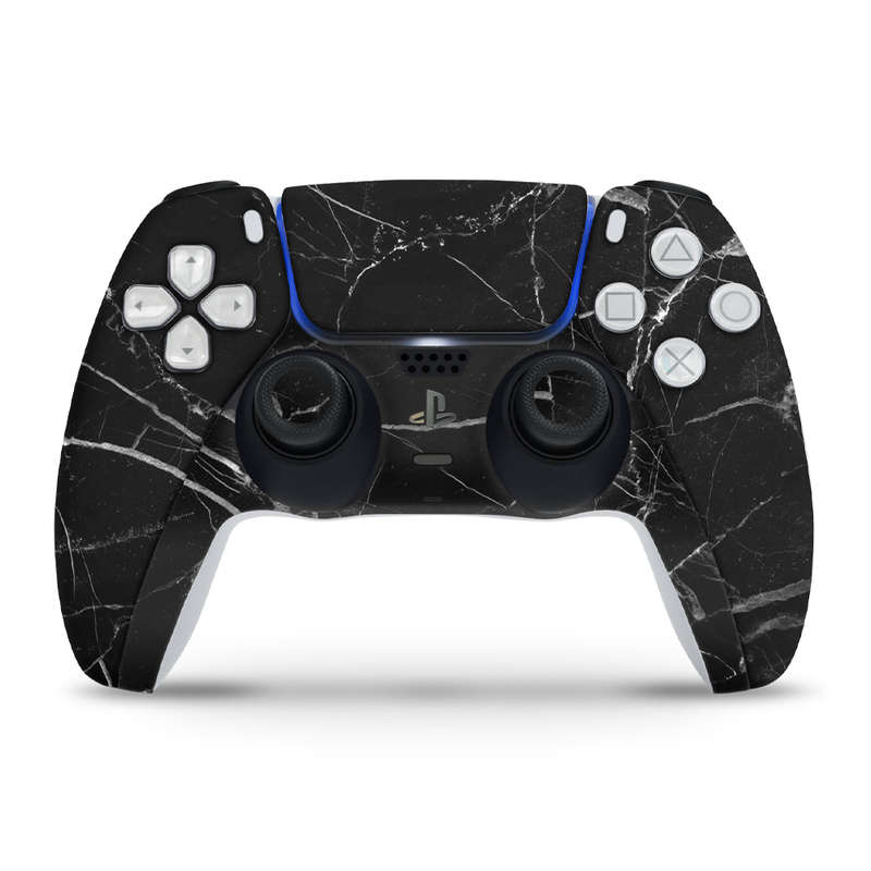 SkinNit Decal Sticker Skin For PS5 Slim Digital : Black Marble
