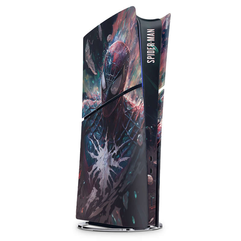 SkinNit Decal Sticker Skin For PS5 Slim Digital : Spider-Man (Spider-Verse)