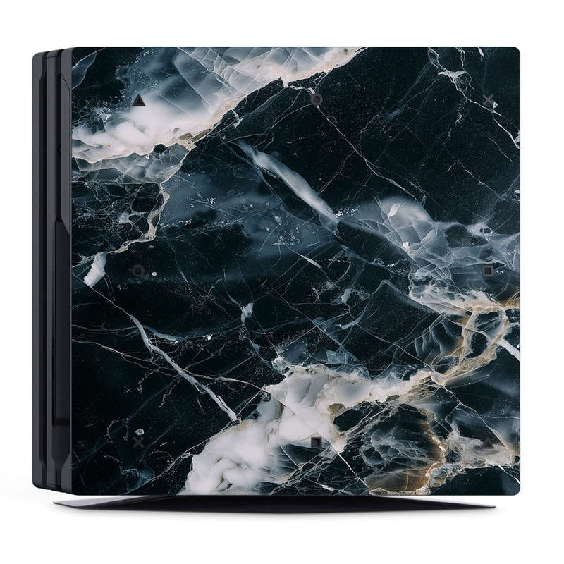 Decal Skin Sticker for PS4 Pro: Marble White & Black