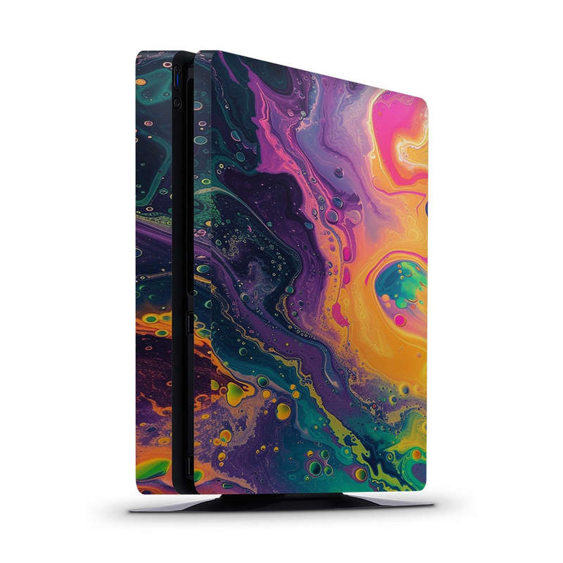 Decal Skin Sticker for PS4 Slim: Acrylic Splash