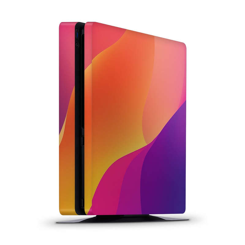 Decal Skin Sticker for PS4 Slim: Vibrant Sunset Waves
