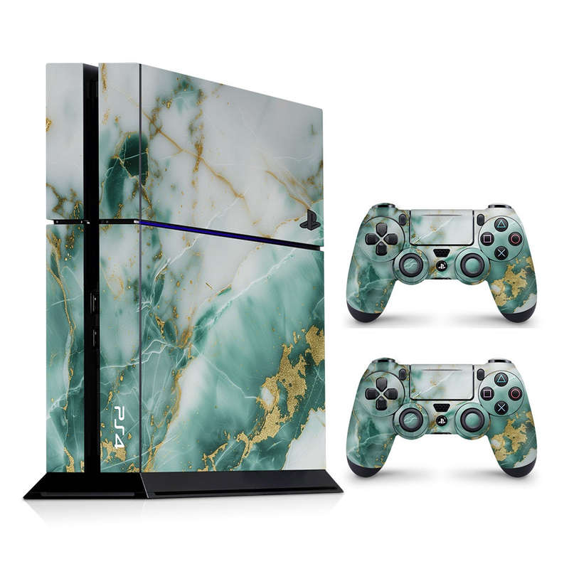 Decal Skin Sticker for PS4: Marble Emerald Gold