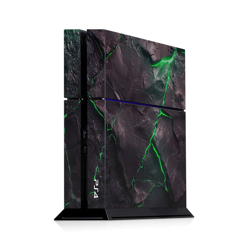 Decal Skin Sticker for PS4: Carbon Rock Glow Green