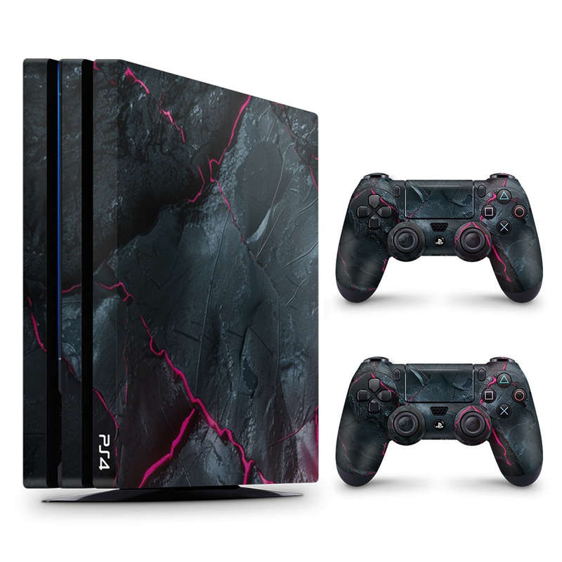 Decal Skin Sticker for PS4 Pro: Carbon Rock Glow Pink