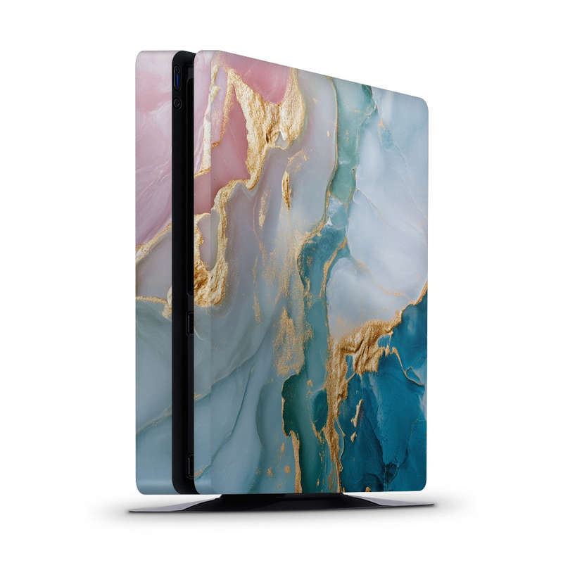 Decal Skin Sticker for PS4 Slim: Marble Pastel Fusion