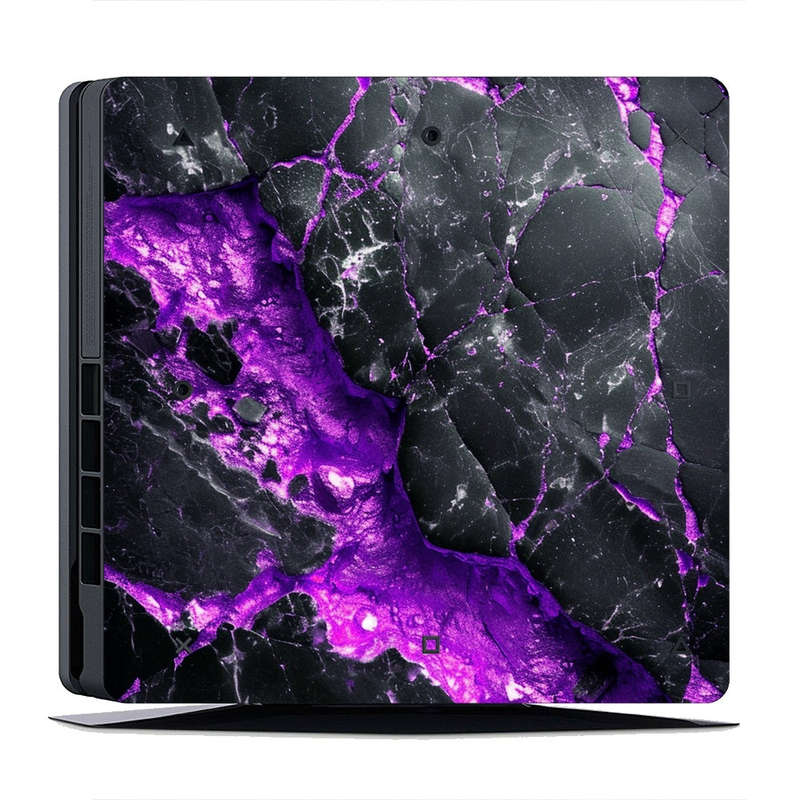 Decal Skin Sticker for PS4 Slim: Carbon Stone Purple