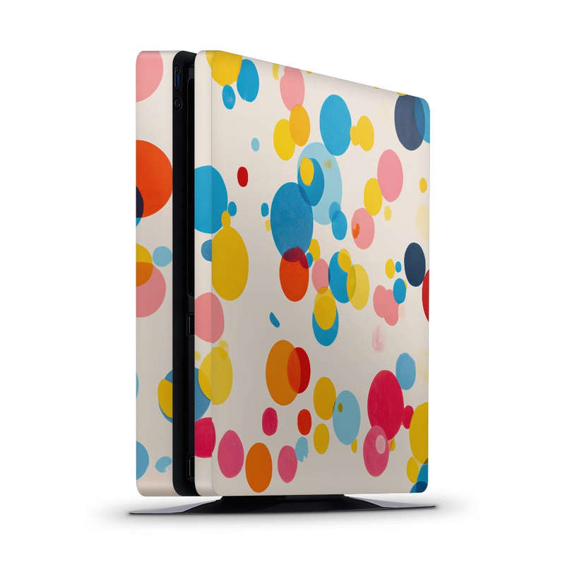Decal Skin Sticker for PS4 Slim: Vibrant Polka Dots