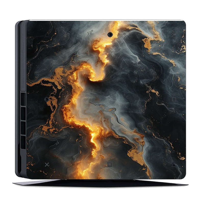 Decal Skin Sticker for PS4 Slim: Marbled Deep Glow