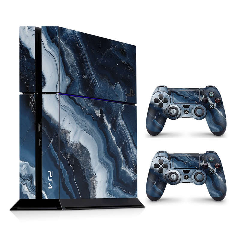 Decal Skin Sticker for PS4: Abstract Marble Blue