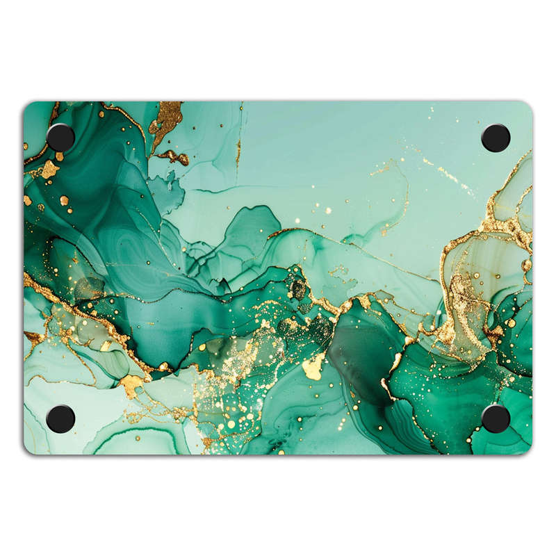 Apple MacBook Decal Skin Sticker: Marble Emerald Gold