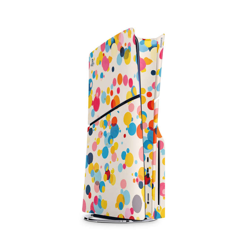 Decal Skin Sticker Compatible with PS5 Slim: Vibrant Polka Dots