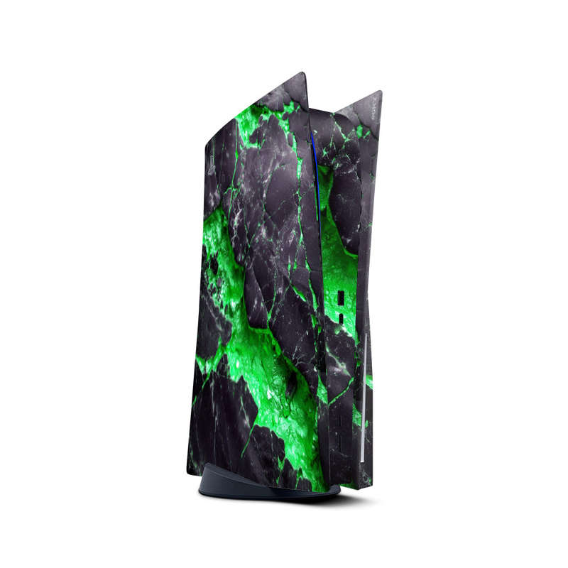 Decal Skin Sticker Compatible with PS5: Carbon Stone Green