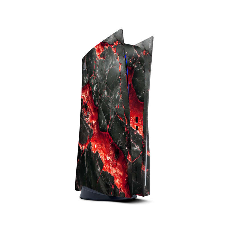 Decal Skin Sticker Compatible with PS5: Carbon Stone Red