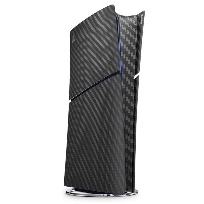 SkinNit Decal Sticker Skin For PS5 Slim Digital : Carbon Fiber (Textured)