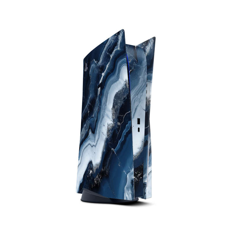 Decal Skin Sticker Compatible with PS5: Abstract Marble Blue
