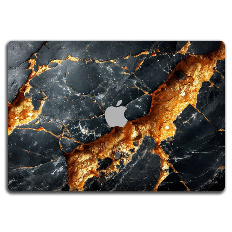 Apple MacBook Decal Skin Sticker: Carbon Stone Gold