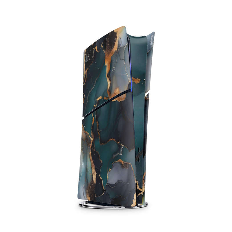 Decal Skin Sticker Compatible with PS5 Slim Digital (No Disk): Abstract Deep Marble